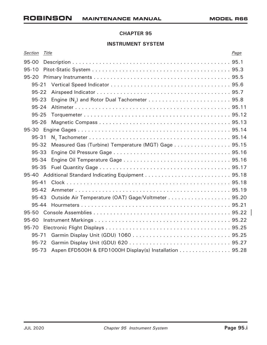 Page 95.I CHAPTER 95 INSTRUMENT SYSTEM 95-00