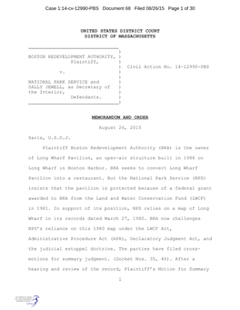 Case 1:14-Cv-12990-PBS Document 68 Filed 08/26/15 Page 1 of 30