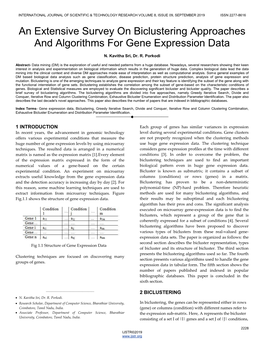 An Extensive Survey on Biclustering Approaches and Algorithms for Gene Expression Data