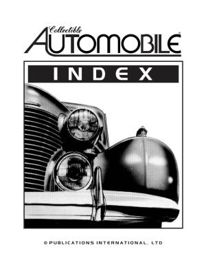 COLLECTIBLE AUTOMOBILE® INDEX Current Through Volume 35 Number 3, October 2018