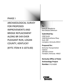 Phase I Archaeological Survey on Pleasant Run, Logan County