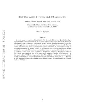 Flux Modularity, F-Theory, and Rational Models