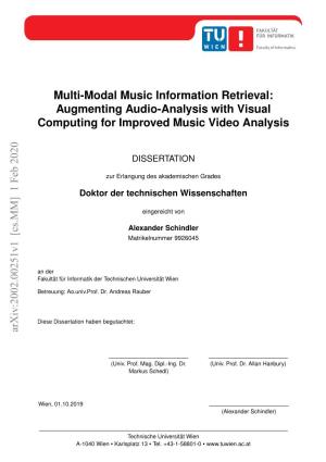 Multi-Modal Music Information Retrieval: Augmenting Audio-Analysis with Visual Computing for Improved Music Video Analysis