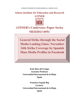 ATINER's Conference Paper Series MED2013-0551 General Strike