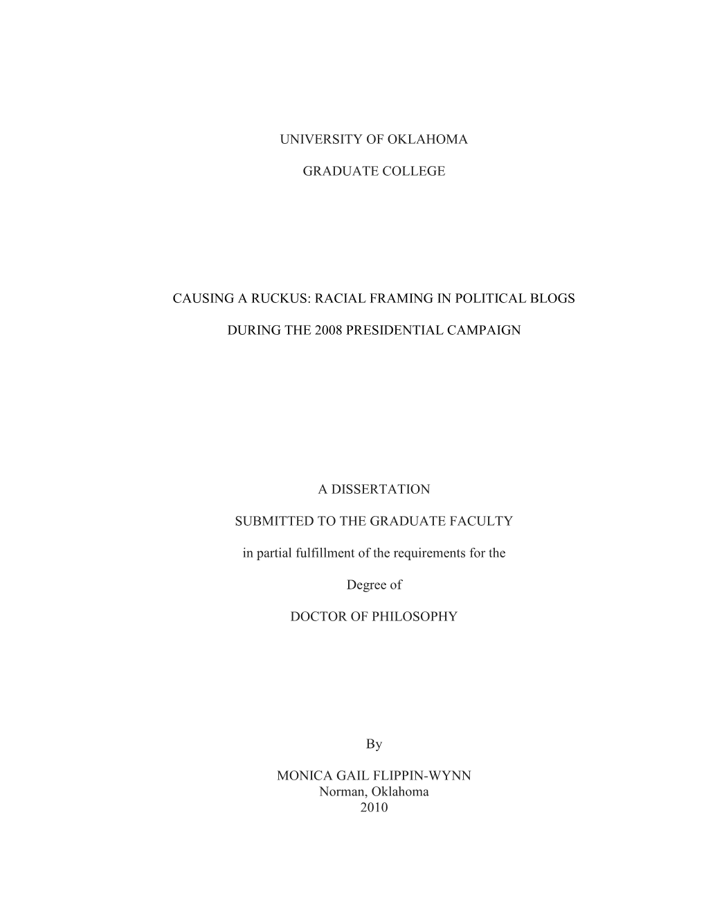 Racial Framing in Political Blogs During the 2008 Presidential Campaign