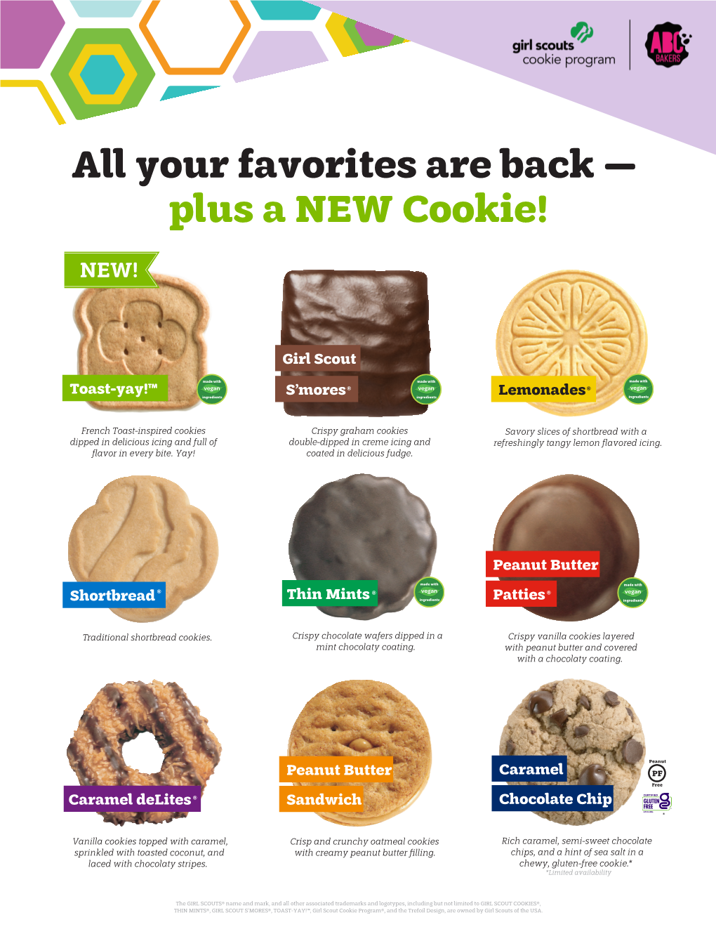 Cookie Lineup and Allergen Information