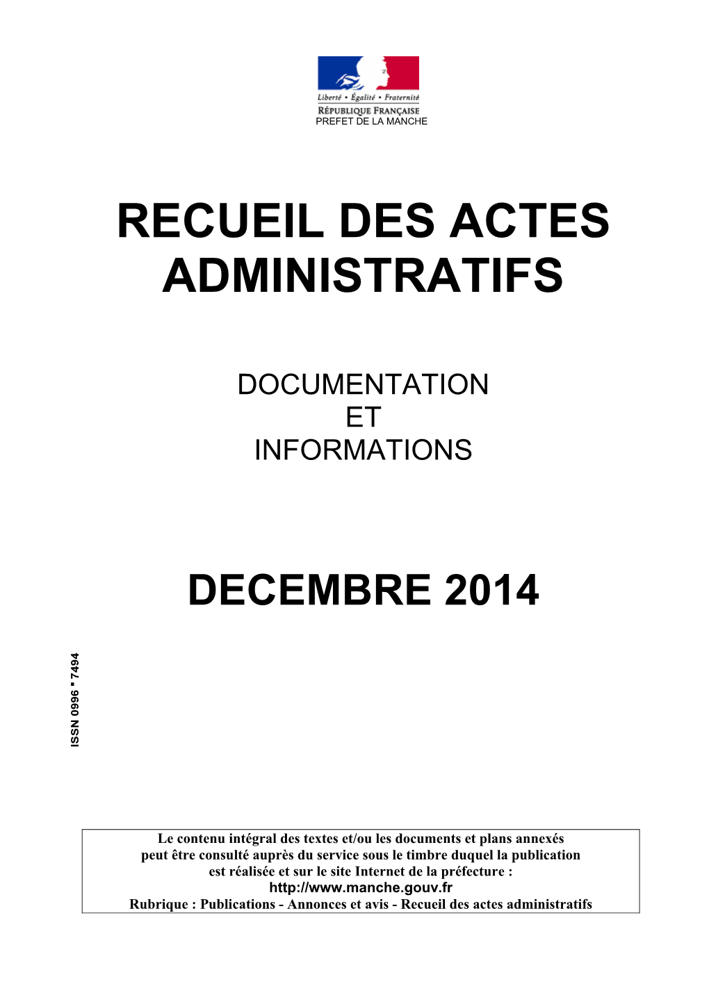 Recueil Des Actes Administratifs