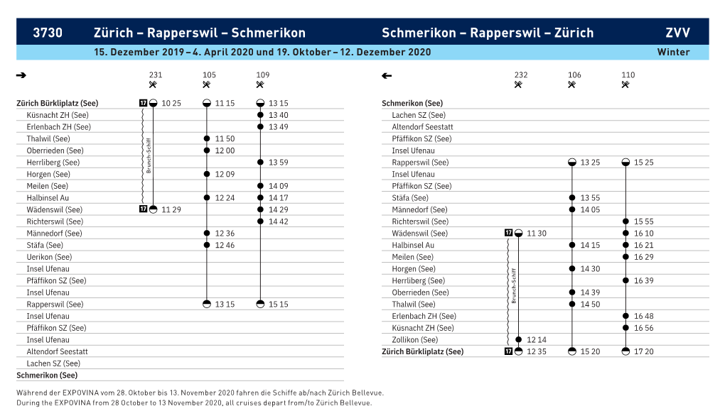 ZVV 3730 Zürich Rapperswil Schmerikon Schmerikon