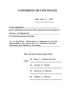 Developing a Supportive Living Environment for Survivors of Intimate Partner Violence and Domestic Violence