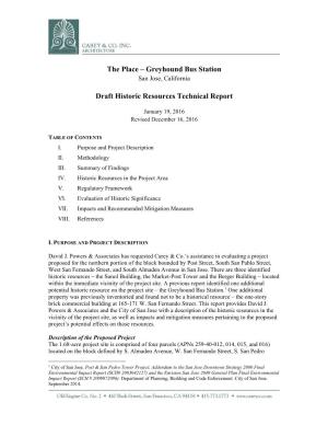 Greyhound Bus Station Draft Historic Resources Technical Report