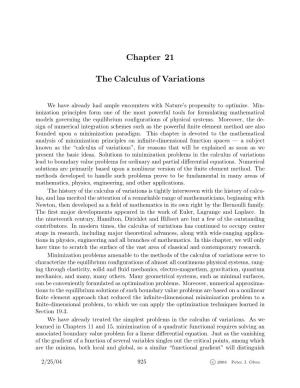 Chapter 21 the Calculus of Variations