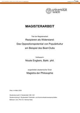 Magisterarbeit