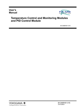 FA-M3 Temperature Control and Monitoring Modules and PID Control Module IM 34M6H61-01E 2Nd Edition