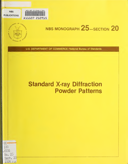 Standard X-Ray Diffraction Powder Patterns