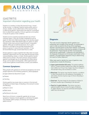 Gastritis Important Information Regarding Your Health