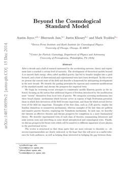 Beyond the Cosmological Standard Model