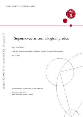 Supernovae As Cosmological Probes