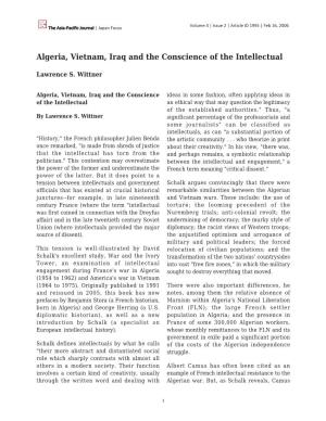 Algeria, Vietnam, Iraq and the Conscience of the Intellectual