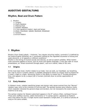Rhythm, Beat, Drum Pattern