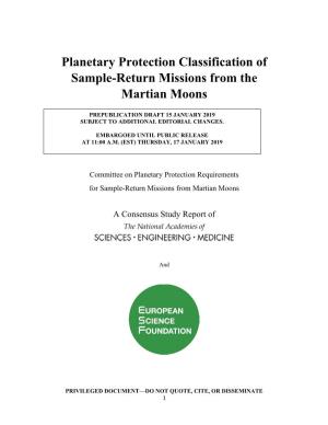 Planetary Protection Classification of Sample-Return Missions from the Martian Moons