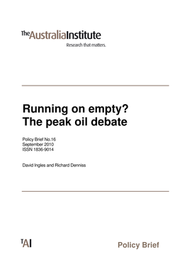 The Peak Oil Debate