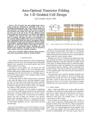 Area-Optimal Transistor Folding for 1-D Gridded Cell Design Jordi Cortadella, Member, IEEE