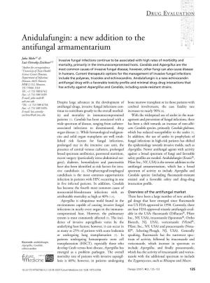 Anidulafungin: a New Addition to the Antifungal Armamentarium