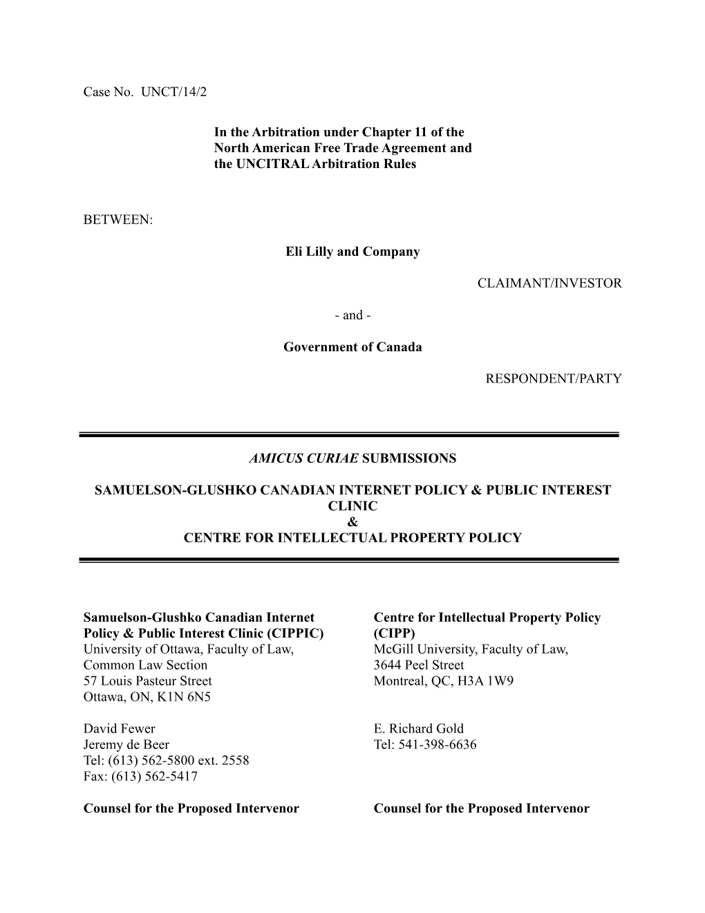 CIPPIC/CIPP Amicus Brief on Arbitration