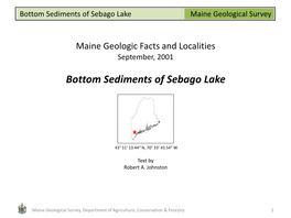 Maine Geological Survey Bottom Sediments of Sebago Lake