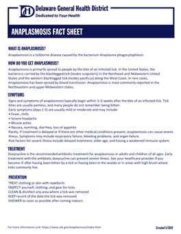 Anaplasmosis Fact Sheet