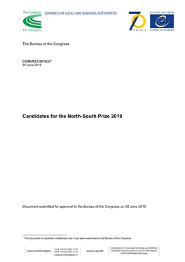 Candidates for the North-South Prize 2019