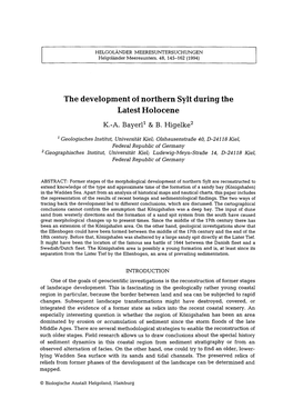 The Development of Northern Sylt During the Latest Holocene