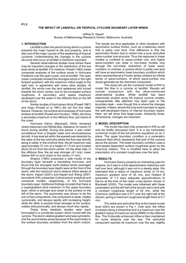 P1.3 the Impact of Landfall on Tropical Cyclone Boundary Layer Winds