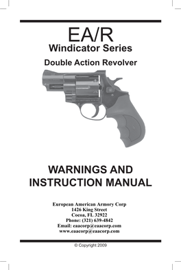 Warnings and Instruction Manual