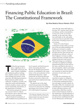 Financing Public Education in Brazil: the Constitutional Framework