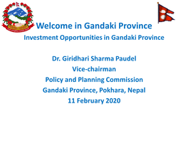 In Gandaki Province Investment Opportunities in Gandaki Province
