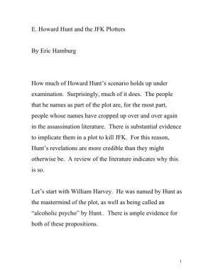 E. Howard Hunt and the JFK Plotters by Eric Hamburg