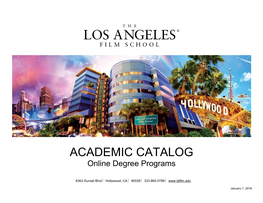 ACADEMIC CATALOG Online Degree Programs