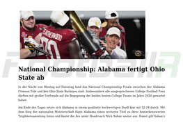 National Championship: Alabama Fertigt Ohio State Ab