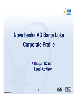 Nova Banka AD Banja Luka Corporate Profile