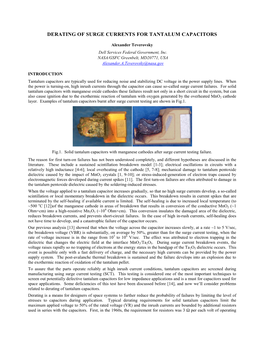 Derating of Surge Currents for Tantalum Capacitors