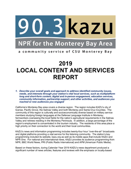 2019 Local Content and Services Report