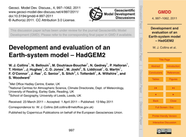 Development and Evaluation of an Earth-System Model -- Hadgem2