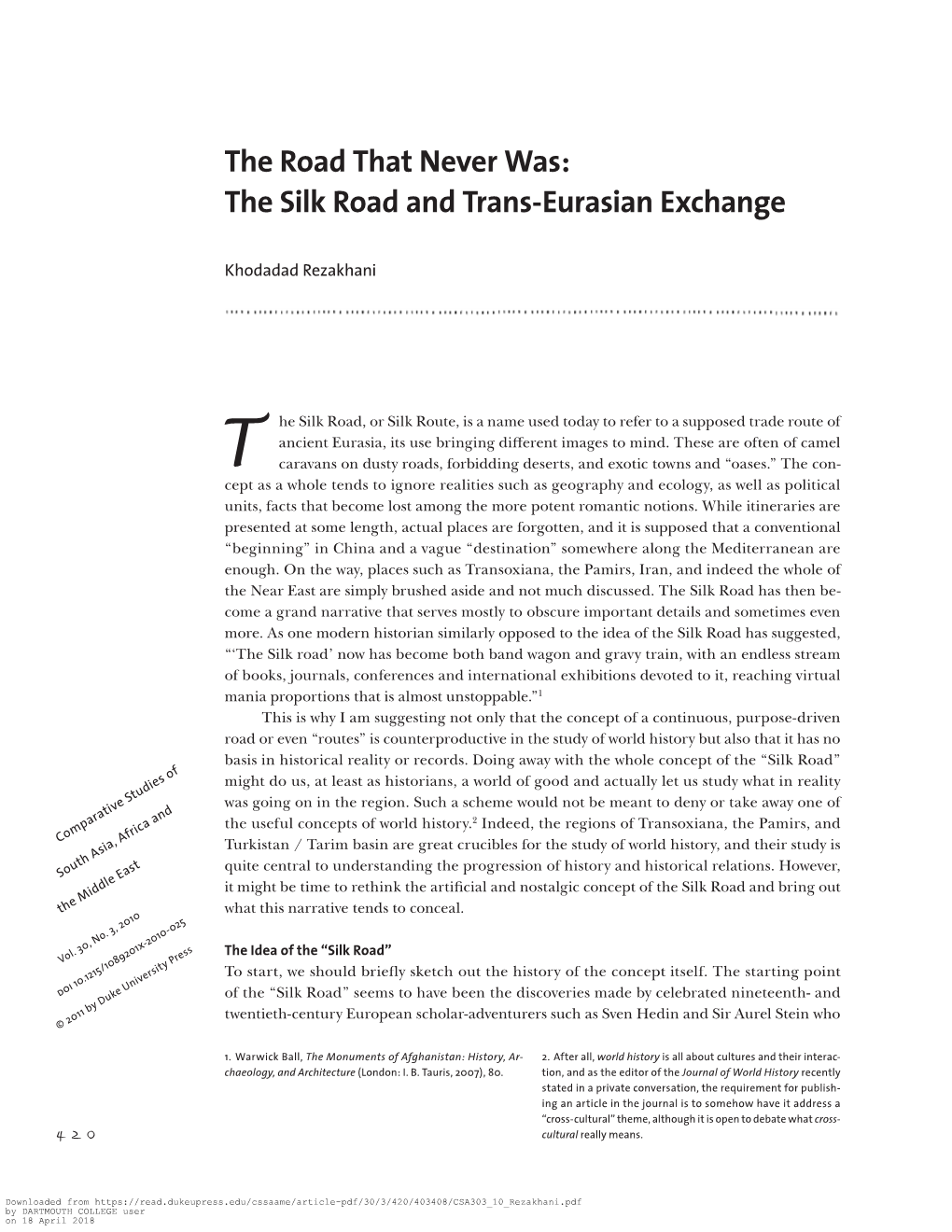 The Silk Road and Trans-­Eurasian Exchange