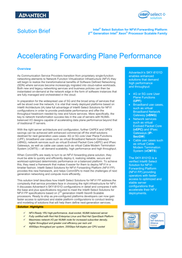 Accelerating Forwarding Plane Performance
