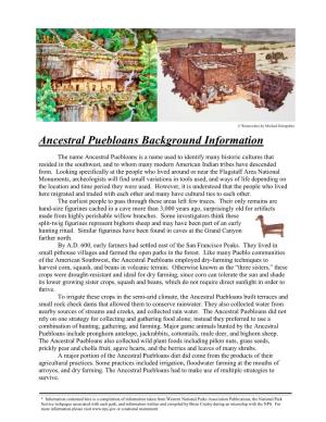 Ancestral Puebloans Background Information