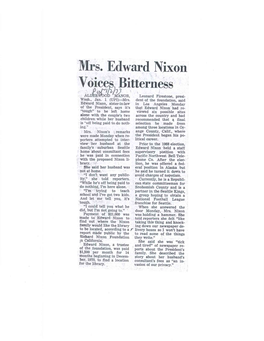Mrs. Edward Nixon Vowels Bitterness