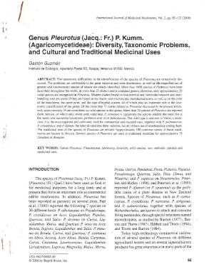Genus Pleurotus (Jacq.: Fr.) P. Kumm. (Agaricomycetideae): Diversity, Taxonomic Problems, and Cultural and Traditional Medicinal Uses