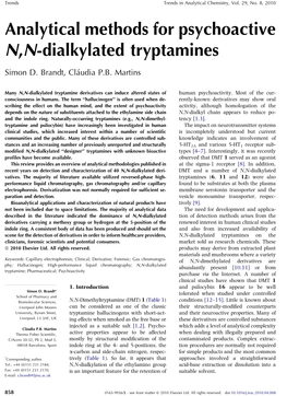 Analytical Methods for Psychoactive N,N-Dialkylated Tryptamines