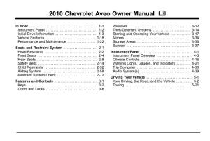 2010 Chevrolet Aveo Owner Manual M